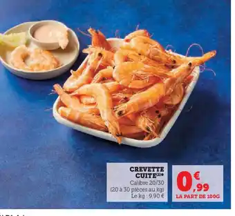 Super U CREVETTE CUITE offre
