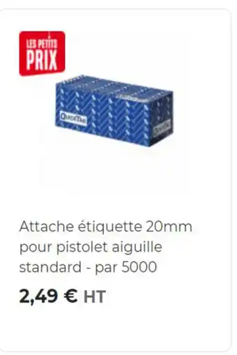 Attache étiquette 20mm pour pistolet aiguille standard