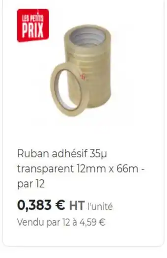 Retif Ruban adhésif 35u transparent 12mm x 66m offre