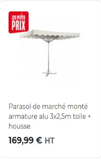 Parasol de marché monté armature alu