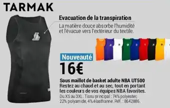Decathlon Sous maillot de basket adulet offre