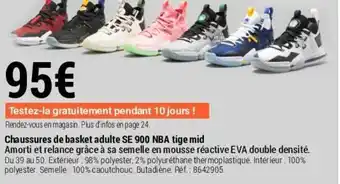 Decathlon Chaussures de basket adulte offre