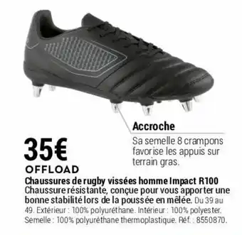 Chaussures de rugby vissées homme impact