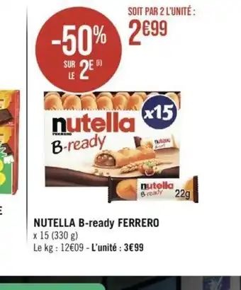 Géant Casino NUTELLA B-ready FERRERO offre