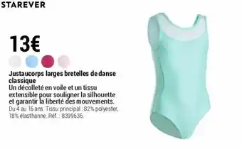 Jusraucorps larges bretelles de danse classique