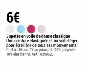 Jupette en voile de danse classique