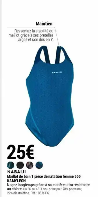 Maillot de bain 1 pièce de natation femme