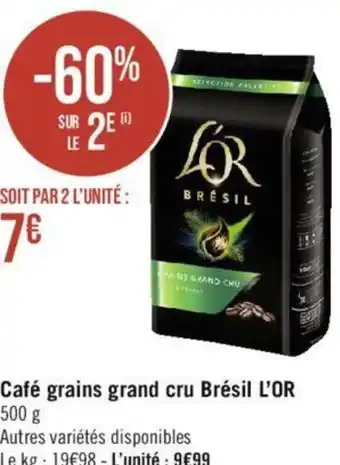 Géant Casino Café grains grand cru Brésil L'OR 500 g offre