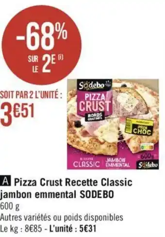 Pizza Crust Recette Classic jambon emmental SODEBO