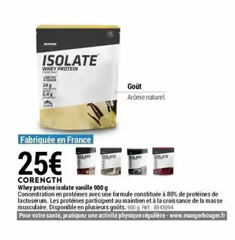 Whey proteine isolate vanille 900 g
