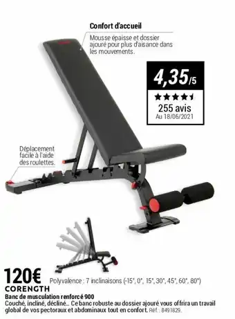 Decathlon Banc de musculation renforcé offre