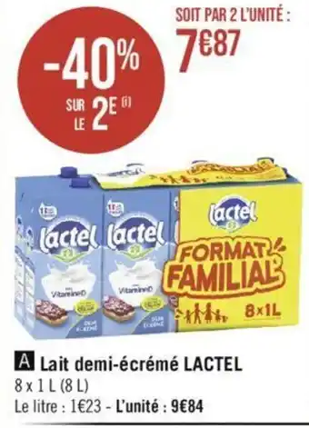 Géant Casino Lait demi-écrémé LACTEL offre
