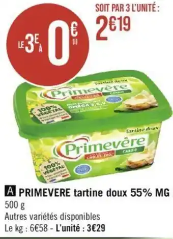Géant Casino PRIMEVERE tartine doux 55% MG offre