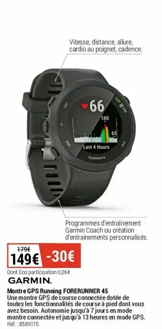 Montre GPS running FORERUNNER 45