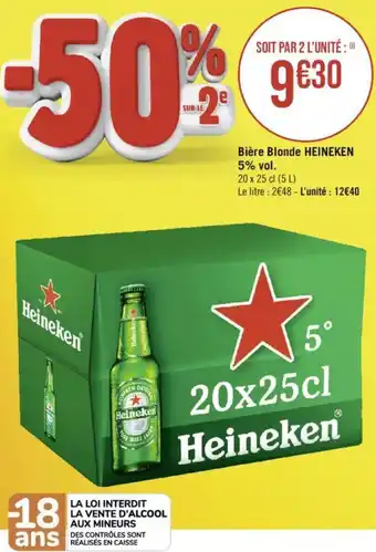 Géant Casino Bière Blonde HEINEKEN 5% vol. offre