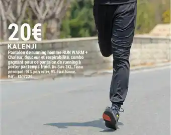 Decathlon Pantalon de running homme offre