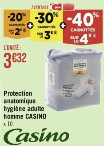 Géant Casino Protection anatomique hygiène adulte homme CASINO x 10 offre