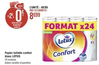 Géant Casino Papier toilette confort blanc LOTUS offre