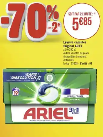 Géant Casino Lessive capsules Original ARIEL* offre