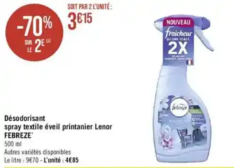 Géant Casino Désodorisant spray textile éveil printanier Lenor FEBREZE offre