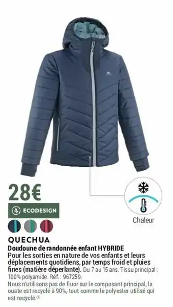 Decathlon Doudoune de cabdonnée enfant offre