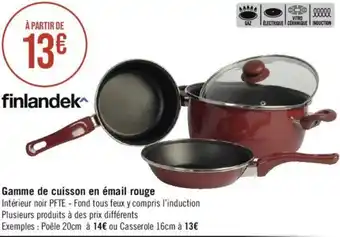 Géant Casino Gamme de cuisson en émail rouge offre