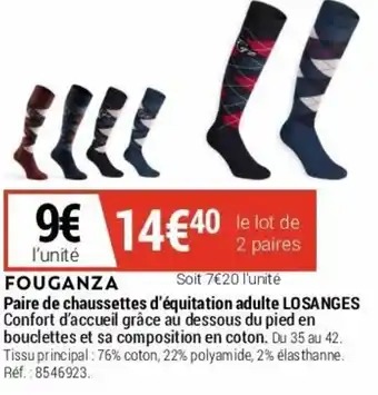 Decathlon Paire de chaussettes d'équitation adulte offre