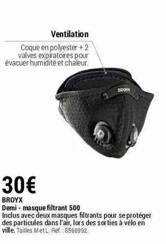Decathlon BROYX demi - masque filtrant 500 offre