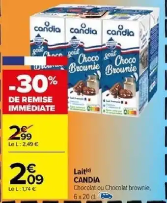 Carrefour Lait CANDIA offre