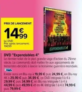 Carrefour DVD "Expendables 4" offre