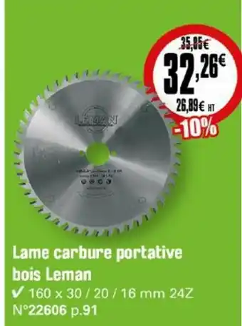 Lame Carbure Portative Bois Leman