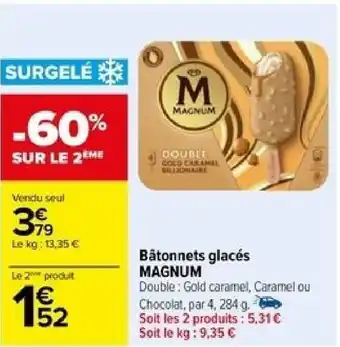 Carrefour Bâtonnets glacés MAGNUM offre