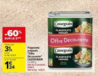 Carrefour Flageolets préparés "Offre Découverte" CASSEGRAIN offre