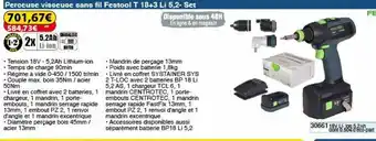 Perceuse visscuse sans fil Festool