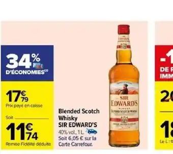 Carrefour Blended Scotch Whisky SIR EDWARD'S offre