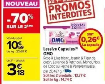Carrefour Lessive Capsules OMO offre