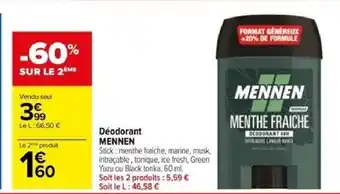 Carrefour Déodorant MENNEN offre