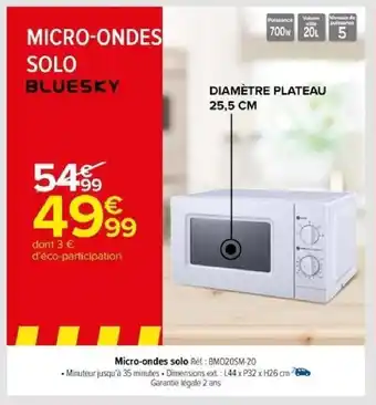 Carrefour Micro-ondes solo offre