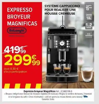 Carrefour Expresso broyeur Magnificas offre