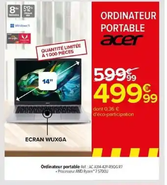 Carrefour Ordinateur portable offre