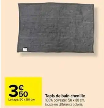 Carrefour Tapis de bain chenille offre