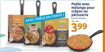 Action Poêle avec mélange pour crêpes ou pâtisserie offre