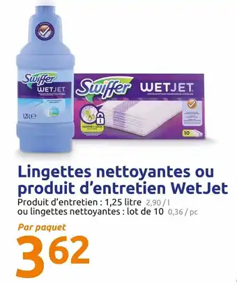 Lingettes nettoyantes produit d'entretien WetJet