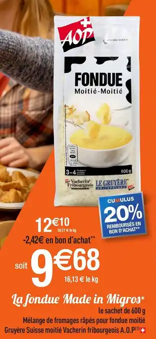 Migros La fondue Made in Migros offre