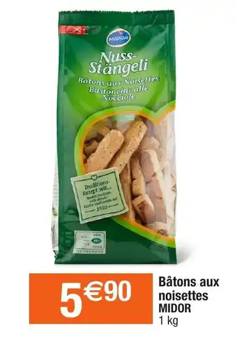 Migros Bâtons aux noisettes Midor offre