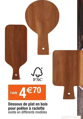 Migros Dessous de plat en bois pour poêlen à raclette offre