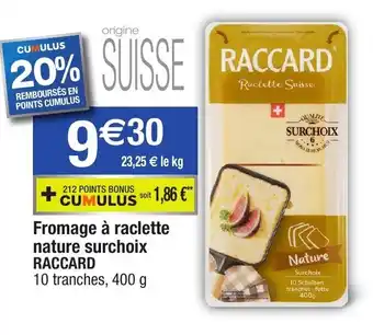 Migros Fromage à raclette nature surchoix offre