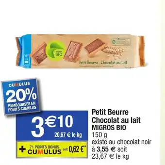 Migros Petit Beurre Chocolat au lait Migros Bio offre
