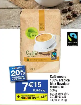 Café moulu 100% arabica Max Havelaar