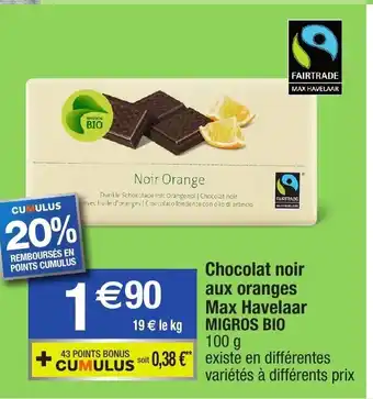 Chocolat noir aux oranges Max Havelaar